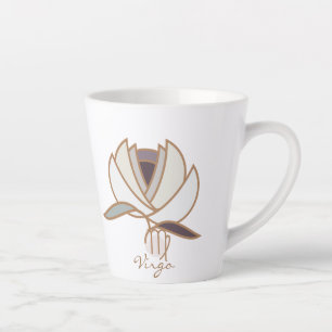 Caneca De Café Latte Virgo Zodiac Boho Coffee Mug