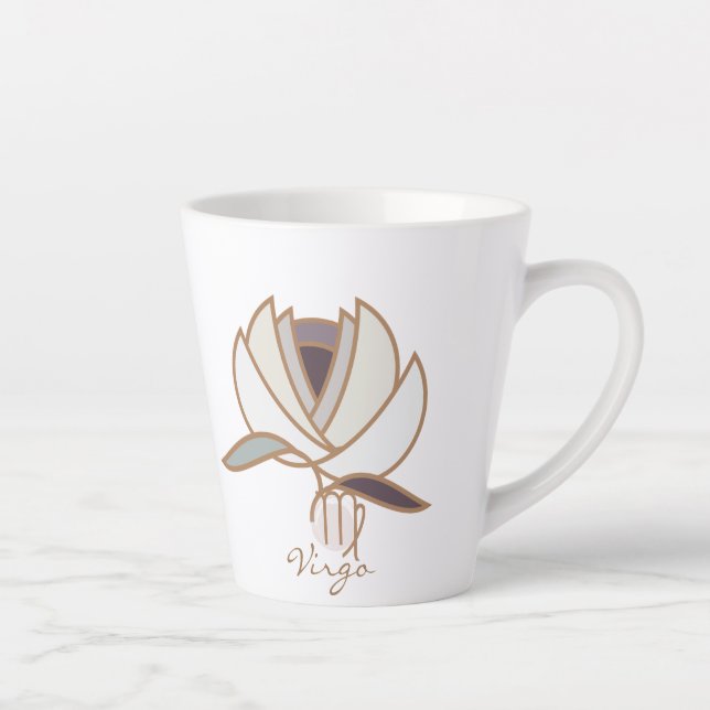 Caneca De Café Latte Virgo Zodiac Boho Coffee Mug (Direita)