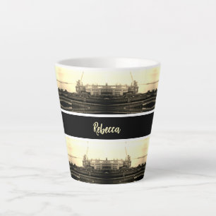 Caneca De Café Latte Visão geral do porto de Argel, Argélia vintage