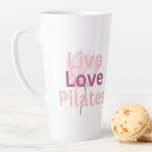 Caneca De Café Latte Viva Amor Pilates Lótus Bem-Estar Calmo Presente p