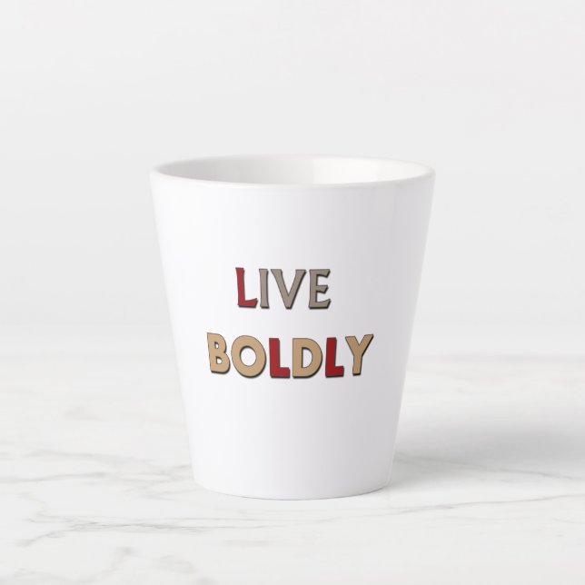 Caneca De Café Latte Viva Corajosamente (Frente)
