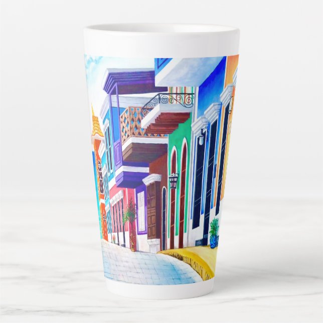 Caneca De Café Latte ¡Viva Porto Rico! (Frente)