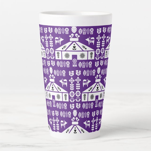 Caneca De Café Latte Vivendo em uma Yurt na Natureza (Frente)
