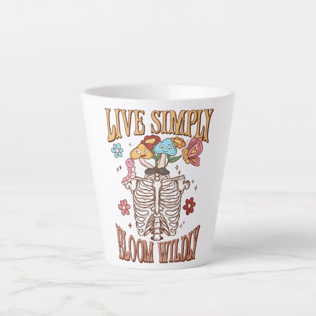Caneca De Café Latte Viver Simplesmente, Sangue Selvagem (Frente)