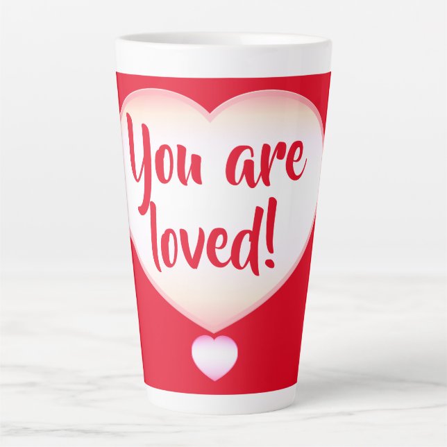 Caneca De Café Latte Você é amado! Caneca para café latte (Frente)