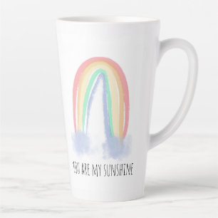 Caneca De Café Latte Você é meu arco-íris pintado à aguarela sol