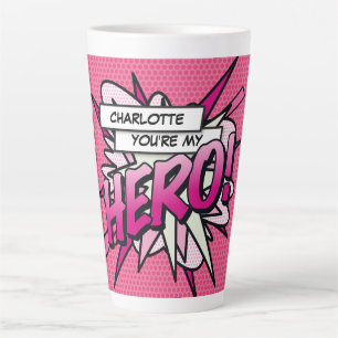 Caneca De Café Latte Você é meu HERÓI Arte Pop de Quadrinhos Retrô Dive