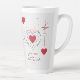 Caneca De Café Latte Você É Meu Minimalista Arte de Linha do Coração