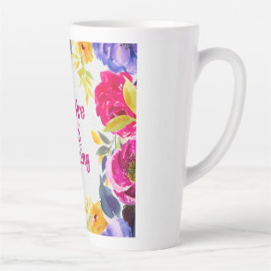 Caneca De Café Latte Você É Tão Incrível Aquarela Floral