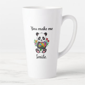 Caneca De Café Latte Você Me Faz Sorrir Panda Fofo