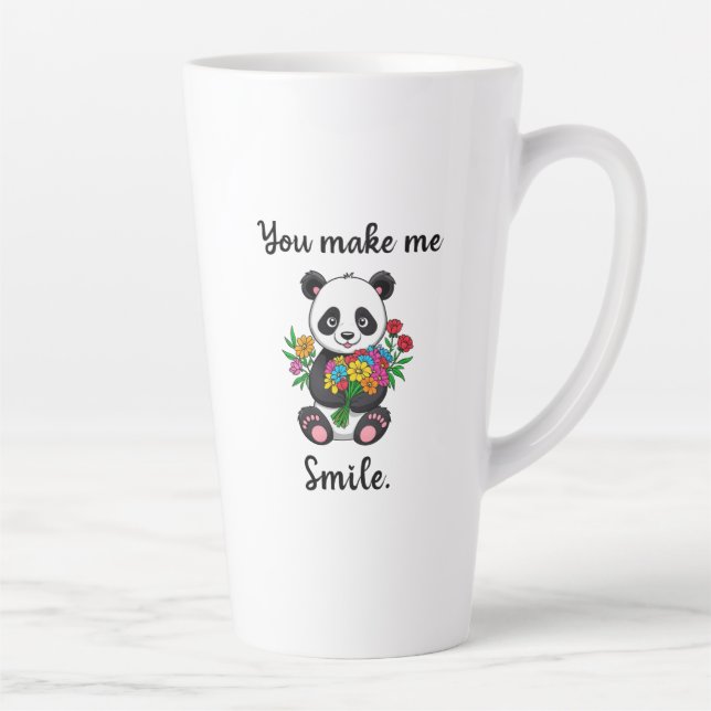 Caneca De Café Latte Você Me Faz Sorrir Panda Fofo (Direita)