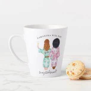 Caneca De Café Latte Você será minha Dama de Honra/ Dama de Companhia n