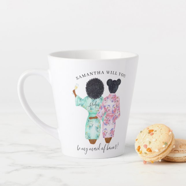 Caneca De Café Latte Você será minha Proposta de Dama de Honra (In Situ)