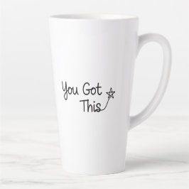 Caneca De Café Latte "Você tem isso" Design de estrelas motivacional