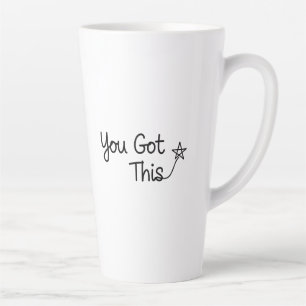 Caneca De Café Latte "Você tem isso" Design de estrelas motivacional