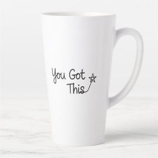 Caneca De Café Latte "Você tem isso" Design de estrelas motivacional