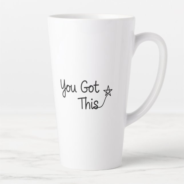 Caneca De Café Latte "Você tem isso" Design de estrelas motivacional (Direita)