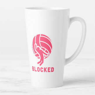 Caneca De Café Latte Voleibol bloqueado