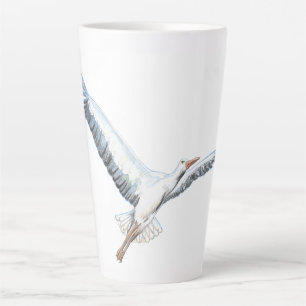 Caneca De Café Latte Voo de cegonha branca  