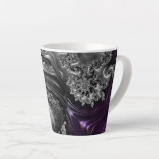 Caneca De Café Latte Vórtice Fractal Púrpura