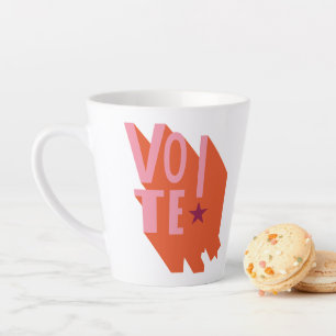 Caneca De Café Latte VOTAR! Eleição