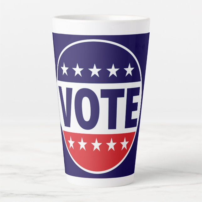 Caneca De Café Latte VOTE — Faça Sua Voz Ser Ouvida (Frente)