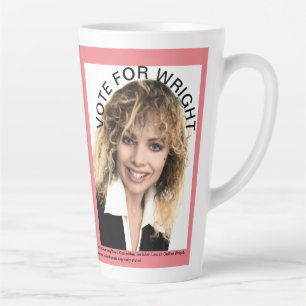 CANECA DE CAFÉ LATTE VOTO A FAVOR DO SINAL DE ESCRITO LATTE MUG