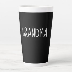 Caneca De Café Latte Vovó - Design Minimalista de Família Doce