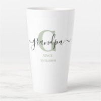 Vovô Elegante Script Monograma Silver Green