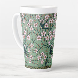 Caneca De Café Latte Walter Crane - Andorinhas e Flores de Amendoeira C