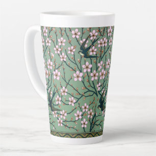 Caneca De Café Latte Walter Crane - Andorinhas e Flores de Amendoeira C