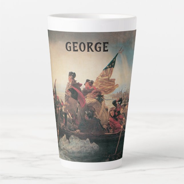 Caneca De Café Latte Washington cruzando o Delaware por Emanuel Leutze (Frente)
