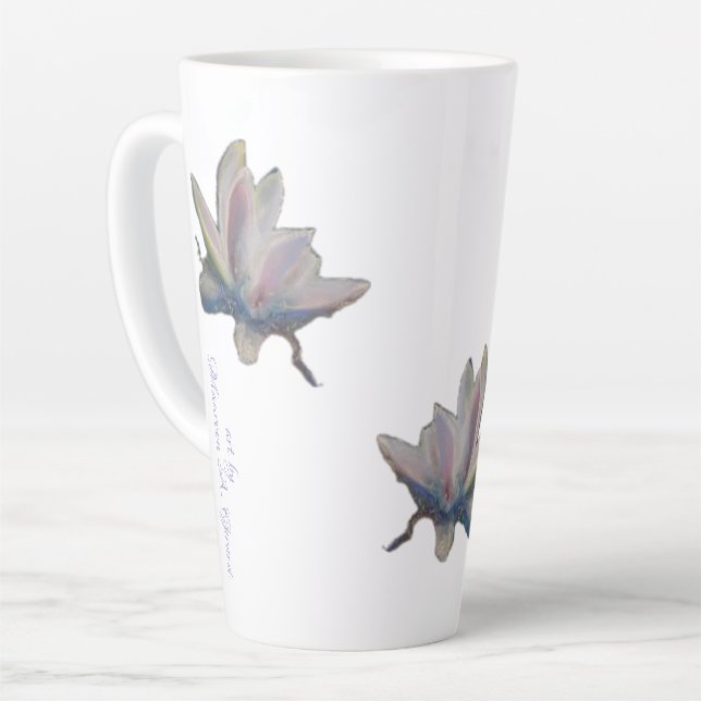 Caneca De Café Latte Water Lily Flower Maureen Girard (Ângulo esquerdo)