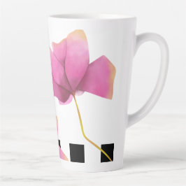 Caneca De Café Latte Watercolor Rosé Magnolia