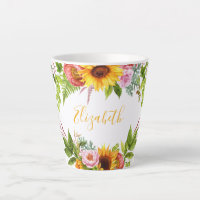 Watercolor Sunflower Floral Yellow