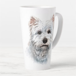 Caneca De Café Latte Watercolor West Highland White Terrier