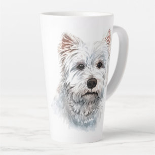 Caneca De Café Latte Watercolor West Highland White Terrier