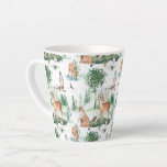 Caneca De Café Latte Watercolor Woodland Baby Animal Patterno<br><div class="desc">Veja este design de tendências bonitinho com bichos-da-água.</div>