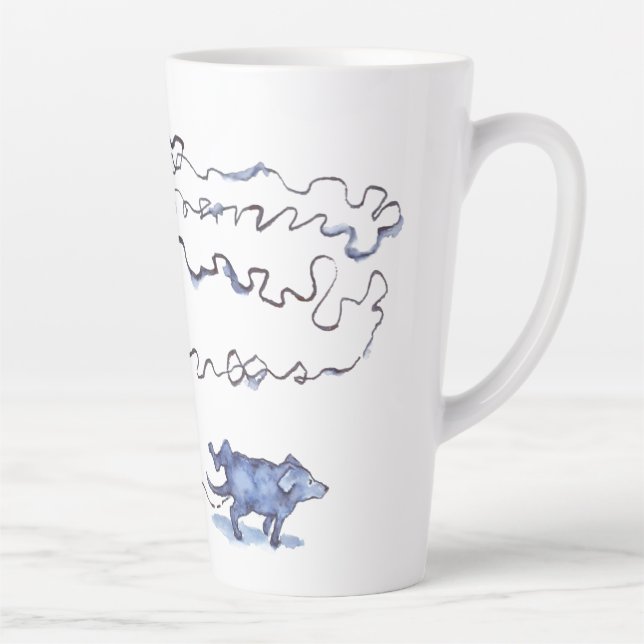 Caneca De Café Latte Wee Weed Dog (Direita)
