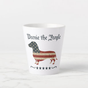 Caneca De Café Latte Weenie The Pessoas Dachshund 4 De Julho
