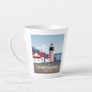 Caneca De Café Latte West Quoddy Head Lighthouse
