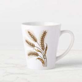 Caneca De Café Latte Wheat Ears Latte Mug – Rustic Farmhouse Coffee Cup