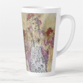 Caneca De Café Latte Whimsical 3 Face Love Amy Original Painting