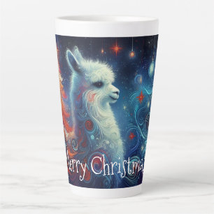 Caneca De Café Latte Whimsical Christmas Llama