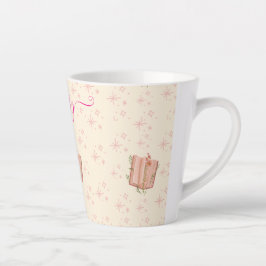 Caneca De Café Latte Whimsical Pink Book & Stars