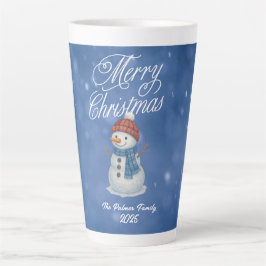 Caneca De Café Latte Whimsical Snowman Feliz Natal