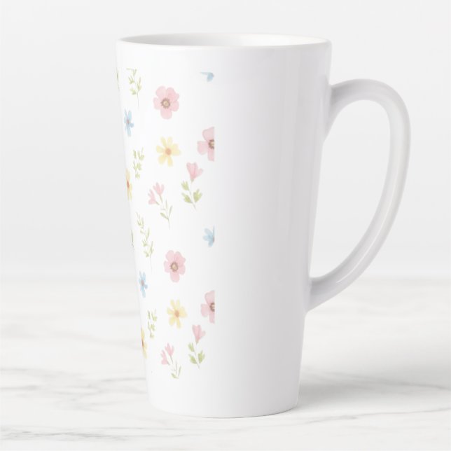 Caneca De Café Latte Whimsical Spring Meadow Ceramic Mug - Aesthetic (Direita)