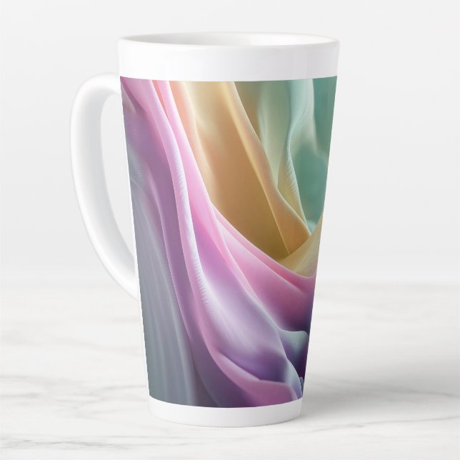 Caneca De Café Latte Whispers in Pastel Motion (Ângulo esquerdo)