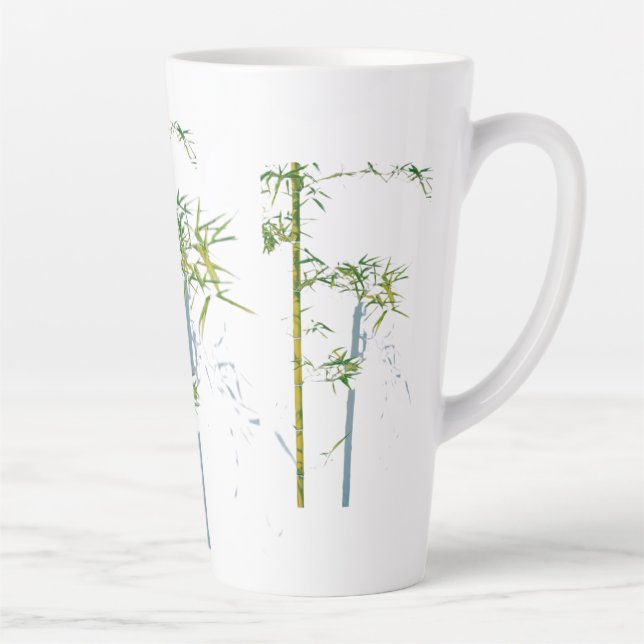 Caneca De Café Latte Whispers of Bamboo, Fractured Growth, Silent Stems (Direita)