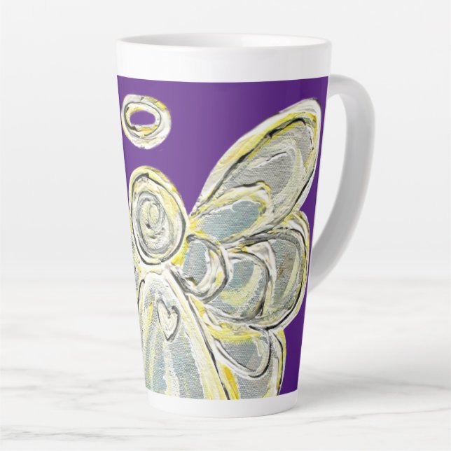 Caneca De Café Latte White Light Guardian Angel Latg Cup (Ângulo direito)